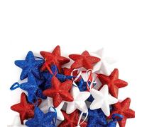 Decorazioni da Appendere Decorazioni per l'albero di Natale per il Giorno dell'Indipendenza, 24 pezzi di decorazioni rosse, bianche e blu, decorazioni da appendere, colore (White, One Size)