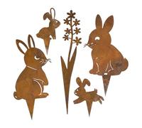 Decorazioni Da Giardino A Forma Di Coniglietto - Paletti Da Giardino In Metallo Per Pasqua | Decorazioni Da Giardino A Forma Di Animale Per Esterni | Paletti Da prat0 Multiuso Per Vialetti, Giardini E