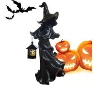 Decorazioni da Giardino - Messaggero 'Inferno di Halloween con Lanterna,Decorazione Vintage in Resina con Luce LED da Interno ed Esterno per Giardino Feste Halloween