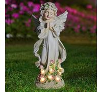 Decorazioni da giardino statue angelo, ornamento da giardino dell'angelo solare, sculture e statue da giardino del patio esterno, decorazioni per cortile solari ornamenti per prato per esterni