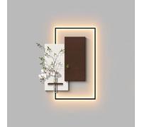 Decorazioni da parete 3D, Quadro artistico con luci LED e vaso moderno