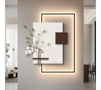 Decorazioni da parete 3D, Quadro artistico con luci LED e vaso moderno