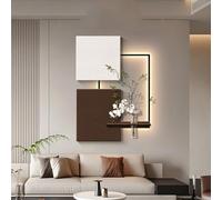 Decorazioni da parete 3D, Quadro artistico con luci LED e vaso moderno