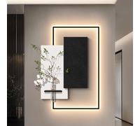 Decorazioni da parete 3D, Quadro artistico con luci LED e vaso moderno