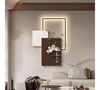Decorazioni da parete 3D, Quadro artistico con luci LED e vaso moderno