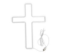 Decorazioni Da Parete Con Gesù Insegne Luminose a LED Insegne Al Neon Con Croce Alimentate Tramite USB Dio Santo Crocifisso Appeso Decorazioni Con Luci a Croce a LED per Stanze Religiose Chiesa Natale