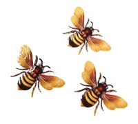 Decorazioni da parete con - Set da appendere a parete con in metallo in 3 pezzi, set di sculture 3D gialle per interni, decorazioni a forma di ape resistenti alla ruggine e alle intemperie per