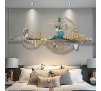 Decorazioni da parete in metallo 3D, decorazioni for la casa moderne Ginkgo biloba Sculture da parete Decorazioni fatte a mano for appendere a parete, opere d'arte for regali del soggiorno, 150* 67 cm