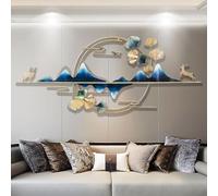 Decorazioni da parete in metallo 3D for la casa, scultura da parete con pavone in metallo e foglie di ginkgo, decorazioni da appendere alla parete for soggiorno, 130x50 cm [Livello energetico A]