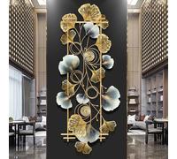 Decorazioni da parete in metallo Art Forma rotonda Sculture da parete con foglie di albicocca Foglie di ginkgo dorato Appeso a parete 3D for la casa Decorazione for interni ed esterni Ornamenti