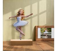 Decorazioni da Scrivania Personalizzate in Stile Cartone Animato con Effetto 2D, Segno In Legno, Scultura Cartone animato ritratto cornice per Donna Uomo coppia matrimonio famiglia anniversario