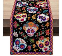 Decorazioni da tavola con teschi di zucchero,Tovaglie messicane con decorazioni a forma di teschio di zucchero | Forniture per feste a tema messicano Decorazioni riutilizzabili per l'altare del Giorno