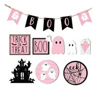 Decorazioni da tavola di Halloween - Centrotavola Fantasma per scaffale spettrale per Il, Mantello da Tre Pezzi con Fascino Festivo, Cartello per Feste Natalizie per Il Bagno della Camera da Le