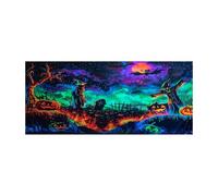 Decorazioni da tavola di Halloween con il nostro striscione per garage di Halloween: The Ultimate Party! Puntelli (B, A)