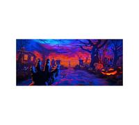 Decorazioni da tavola di Halloween con il nostro striscione per garage di Halloween: The Ultimate Party! Puntelli (A, A)