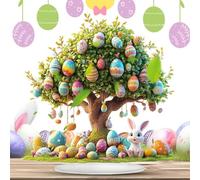 Decorazioni Da Tavola Di Pasqua - Ornamento Da Tavolo Pasquale Indipendente, Segno Decorativo Di Coniglio E Albero Di Uova, Decorazione 'albero Di Pastello Pastello, Simpatico Pezzo Del Desktop Co