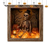 Decorazioni da Tavolo Halloween Set Artigianale Scatola Ricordo LED Stile