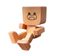 Decorazioni del cruscotto per auto, uomo che agita in legno, 1.57x1.57in versatile figurale movie mobile, autentica legno artigianale, meccanismo di movimento regolare per lavoro, vacanza, pendolarism
