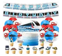 Decorazioni del partito del treno ad alta velocità Bullet Train Forniture del partito di compleanno Include treno ad alta velocità Happy Birthday Banner, cake Topper, Cupcake Topper, palloncini
