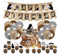 Decorazioni del partito detective Top Secret Compleanno Party Forniture Include Detective Compleanno Banner Cake Cupcake Toppers Palloncini per Detective Party Decorazioni del partito misterioso