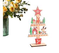Decorazioni del Tavolo di Natale con Renne - Sign da Tavolo di Natale in Legno con Albero | Ornamento 'Albero della Scrivania per Il Display Stagionale per Feste di Casa per La Casa di Fattoria, 2