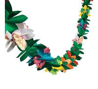 Decorazioni della ghirlanda hawaiana - Banner a foglie di fiori colorato per Tema Party | Ghirlanda floreale tropicale da 9,8 piedi compleanno, nozze, materiali feste in spiaggia, decorazioni est