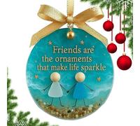 Decorazioni di amicizia per le amiche - Ornamento in acrilico 2D per albero di Natale - Ciondolo segno di amicizia | per colleghi donne casa borsa specchio auto finestra