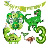 Decorazioni di Compleanno Bambino Happy Birthday Decorazioni XXL Dinosauro Palloncini Compleanno Ragazzo 3 anni Compleanno Festa