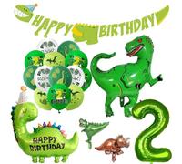 Decorazioni di Compleanno Bambino XXL Dinosauro - Happy Birthday Palloncini per Ragazzo 2 Anni Festa