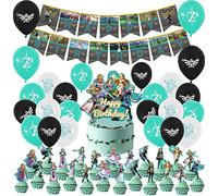 Decorazioni di Compleanno Leggenda di Zelda Palloncini Striscioni di Buon Compleanno Torta Decorazione Palloncino per Bambini Forniture Decor per Feste a Tema The Legend of Zelda