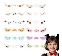 Decorazioni di Halloween - 12 pezzi | Adesivi per il viso di Hal?oween con adesivo impermeabile, miglioramento del costume, adesivi per il viso di Halloween | Articoli per feste, per cosplay