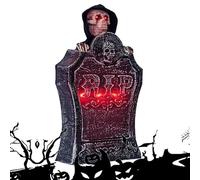 Decorazioni di Halloween - 15.35 ornamento cimitero, puntello spettrale cimitero, decorazione realistica effetto pietra con suono horror | Display luminoso per prato sentiero giardino cortile