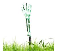 Decorazioni di Halloween all'aperto - Pali realistici di scheletro di Halloween, segni di scheletro con mani da cortile per pali da | Luci a energia solare fantasma braccio realistico puntelli
