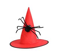 Decorazioni di Halloween, cappelli da strega per interni, per donne, bambini, strega, costumi di Halloween, accessori per costumi di Halloween, cappello pieghevole e zucche (rosso, taglia unica)