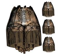 Decorazioni di Halloween, Coprilampada per Halloween 4 pezzi Coperture per luci con teschio di pipistrello nero con nappe Paralumi in pizzo Topper per porte e finestre Sciarpa per mantelli per decora