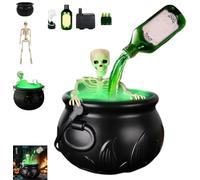 Decorazioni di Halloween for interni, calderone decorativo for Halloween, calderone gorgogliante con bottiglie di pozioni magiche galleggianti e diffusore, for casa, tavolo, camino, cucina, stanza