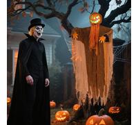 Decorazioni di Halloween Ghosts | Halloween Spooky Pumpkin Decoration Outdoor | Ornamento della testa di zucca rotante illuminato con suono misterioso per il giardino anteriore giardino portico p