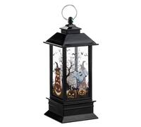 Decorazioni di Halloween Grande decorazione di Halloween a forma di zucca con candela a LED senza fiamma per la decorazione di feste in casa (Black2, 5x5x13cm)