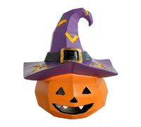 Decorazioni di Halloween Halloween con un cappello da gentiluomo, decorazioni decorative a forma di zucca, decorazioni per la casa, per veranda, interni ed esterni (B, 13.6cm)