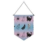 Decorazioni di Halloween in tessuto da appendere con asta telescopica per porte, pareti, finestre, giardini, bandierine da cortile