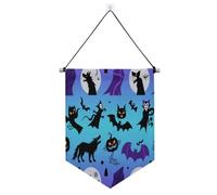 Decorazioni di Halloween in tessuto da appendere con asta telescopica per porte, pareti, finestre, giardini, bandierine da cortile