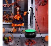 Decorazioni di Halloween Luci LED per esterni, 78 cm, grande calderone streghe con treppiede e luci LED verdi, decorazione esterna spaventosa per cortile, portico, feste, oggetti di scena per casa