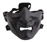Decorazioni di Halloween, Maschera da Samurai Mezza Faccia Maschera da Softair Oni Morbido con un Sorriso Demoniaco Protettivo per Halloween, Balli in, Giochi e Feste all'Aperto