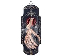 Decorazioni di Halloween Motion Activated Halloween Gellbell con spray, mano scheletro, luce rossa e suono spaventoso, campanello elettrico facilmente appeso perfetto per prendere in o spaventar