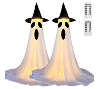Decorazioni di Halloween Outdoor, Decorazione per Feste di Halloweens, Biella Telescopica Trescopica Trescopica 40-155 Cm, Uso Plug-in USB, con Telecomando, Illuminazione Fantasma J 2PC