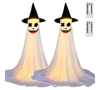 Decorazioni di Halloween Outdoor, Decorazione per Feste di Halloweens, Biella Telescopica Trescopica Trescopica 40-155 Cm, Uso Plug-in USB, con Telecomando, Illuminazione Fantasma G 2PC