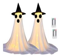 Decorazioni di Halloween Outdoor, Decorazione per Feste di Halloweens, Biella Telescopica Trescopica Trescopica 40-155 Cm, Uso Plug-in USB, con Telecomando, Illuminazione Fantasma B 2PC