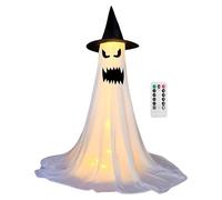 Decorazioni di Halloween Outdoor, Decorazione per Feste di Halloweens, Biella Telescopica Trescopica Trescopica 40-155 Cm, Uso Plug-in USB, con Telecomando, Illuminazione Fantasma I 1PC