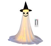 Decorazioni di Halloween Outdoor, Decorazione per Feste di Halloweens, Biella Telescopica Trescopica Trescopica 40-155 Cm, Uso Plug-in USB, con Telecomando, Illuminazione Fantasma A 1PC