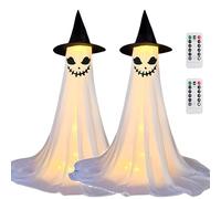 Decorazioni di Halloween Outdoor, Decorazione per Feste di Halloweens, Biella Telescopica Trescopica Trescopica 40-155 Cm, Uso Plug-in USB, con Telecomando, Illuminazione Fantasma A 2PC